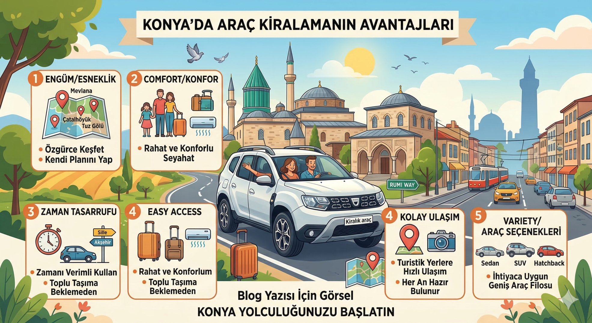 Konya'da Araç Kiralamanın Avantajları